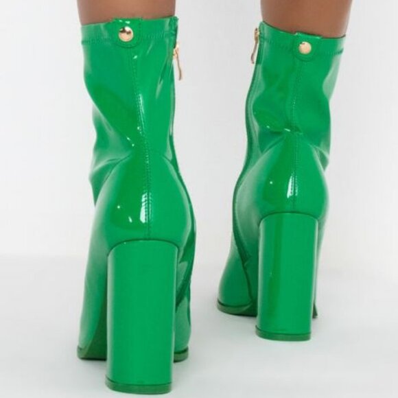 AZALEA WANG DO YOUR THANG CHUNKY HEEL BOOTIE IN GREEN ( BRAND NEW !!!!!!!!!!!!!! - Picture 2 of 7